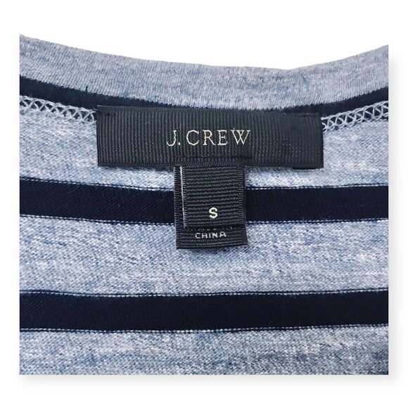J. Crew blue/navy Striped side-zip T-shirt dress, Size S - Picture 4 of 12